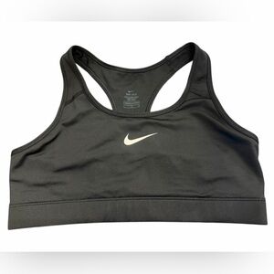 Nike Women's Black and White Dri-Fit Racerback Sports Bra, Large